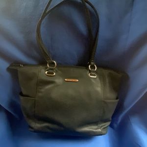 STONE MOUNTAIN BLACK LEATHER TOTE